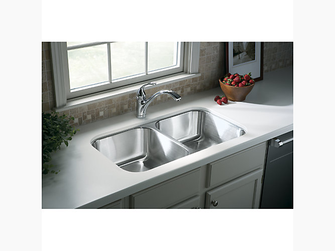 McAllister®32" x 18" x 8-1/16" Undermount double-equal kitchen sink-0
